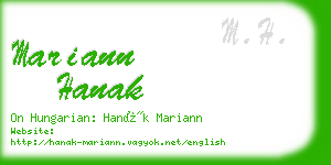 mariann hanak business card